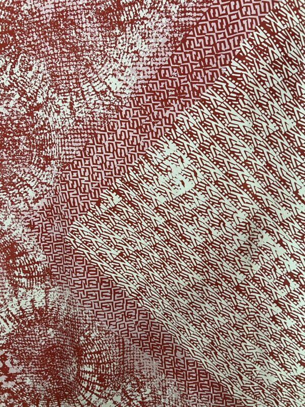 Crepe Silk Batik Fabric - Crimson Red - Image 4
