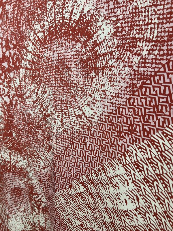 Crepe Silk Batik Fabric - Crimson Red - Image 3