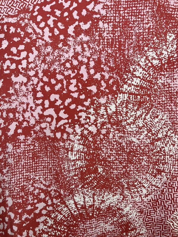 Crepe Silk Batik Fabric - Crimson Red - Image 2