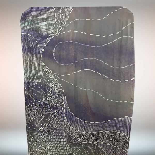 Crepe Silk Batik Fabric Warisan in Lavender - Image 2