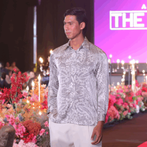 Warisan Long Sleeve Men's Batik Silver