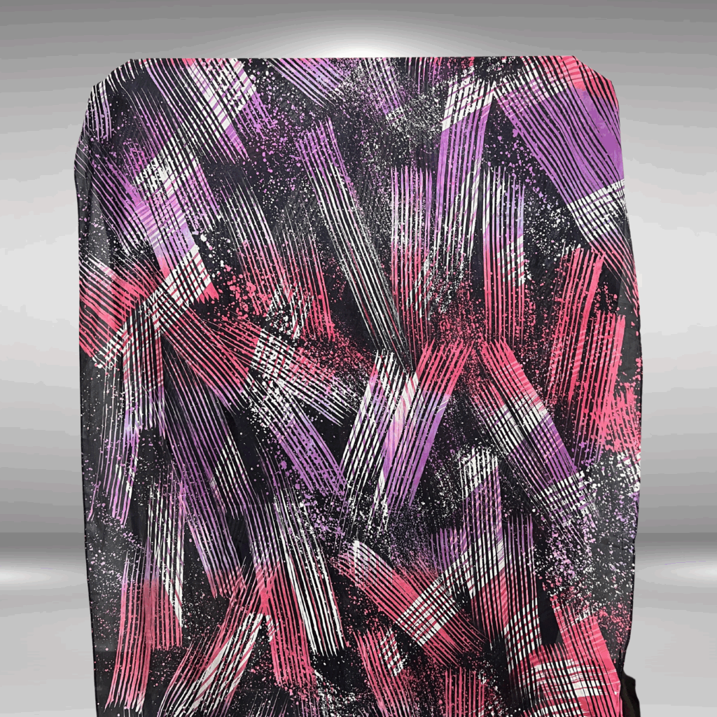 Habotai Silk Batik in Black-Pink
