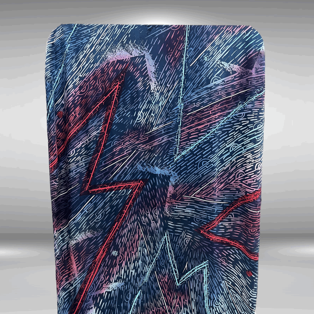 Electrifying Passion Satin Silk Batik in Blue
