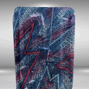 Electrifying Passion Satin Silk Batik in Blue